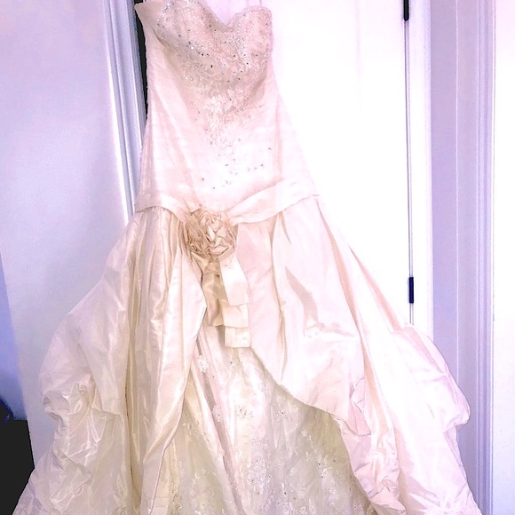 VINTAGE Gown!! American Designer Katerina Bocci Ballgown Crystal Corset US8-10 - Picture 1 of 5